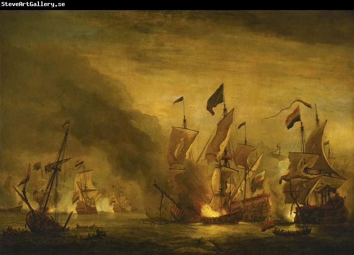 VELDE, Willem van de, the Younger The burning of the Royal James at the Battle of Solebay